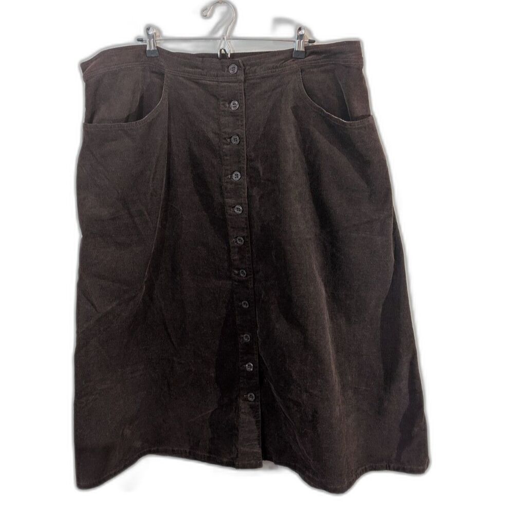 Women's Corduroy Skirt -Women Within- Brown Size 24W